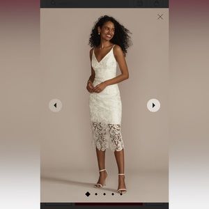 DB Studio Crochet Lace Overlay Midi Dress